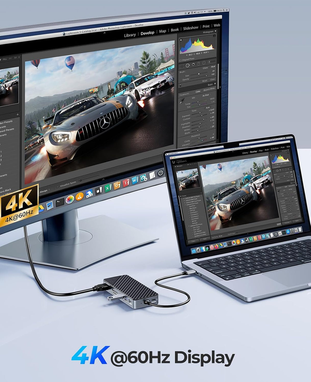 ORICO USB-C Hub with M.2 SSD Enclosure, 8-in-1 USB C Docking Station Fits M.2 NVMe/SATA SSD, 10Gbps, 4K@60Hz HDMI, 100W PD, SD/TF Card Reader