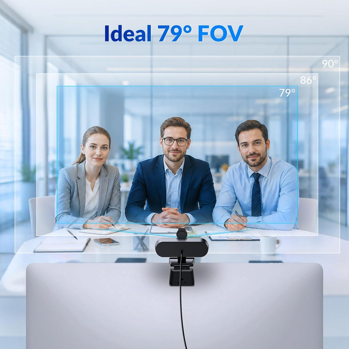 EasyCam 4K Webcam for PC - Ultra 4K HD, PDAF Autofocus, Dual Mics | Auto Light Correction, 79°FOV, Plug & Play, Privacy Cover, Computer Camera for High-End Business Meetings & Live Streaming
