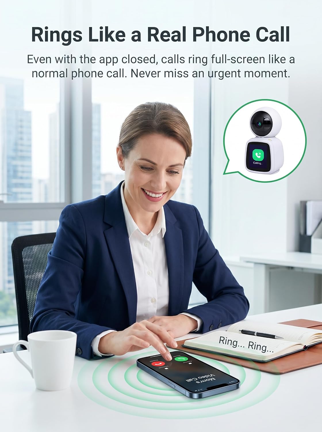 SYMYNELEC Elderly Monitoring Camera with Screen, One-Touch Video Calling