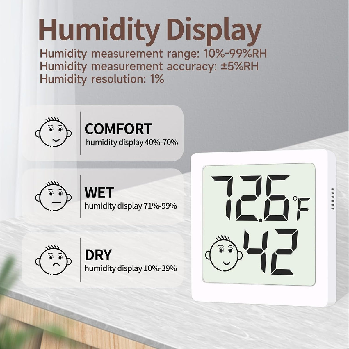 Mini Humidity Meter Hygrometer 6 Pack Room Thermometer Indoor Digital Temperature and Humidity Monitor for Home House Office Garden and Cellar