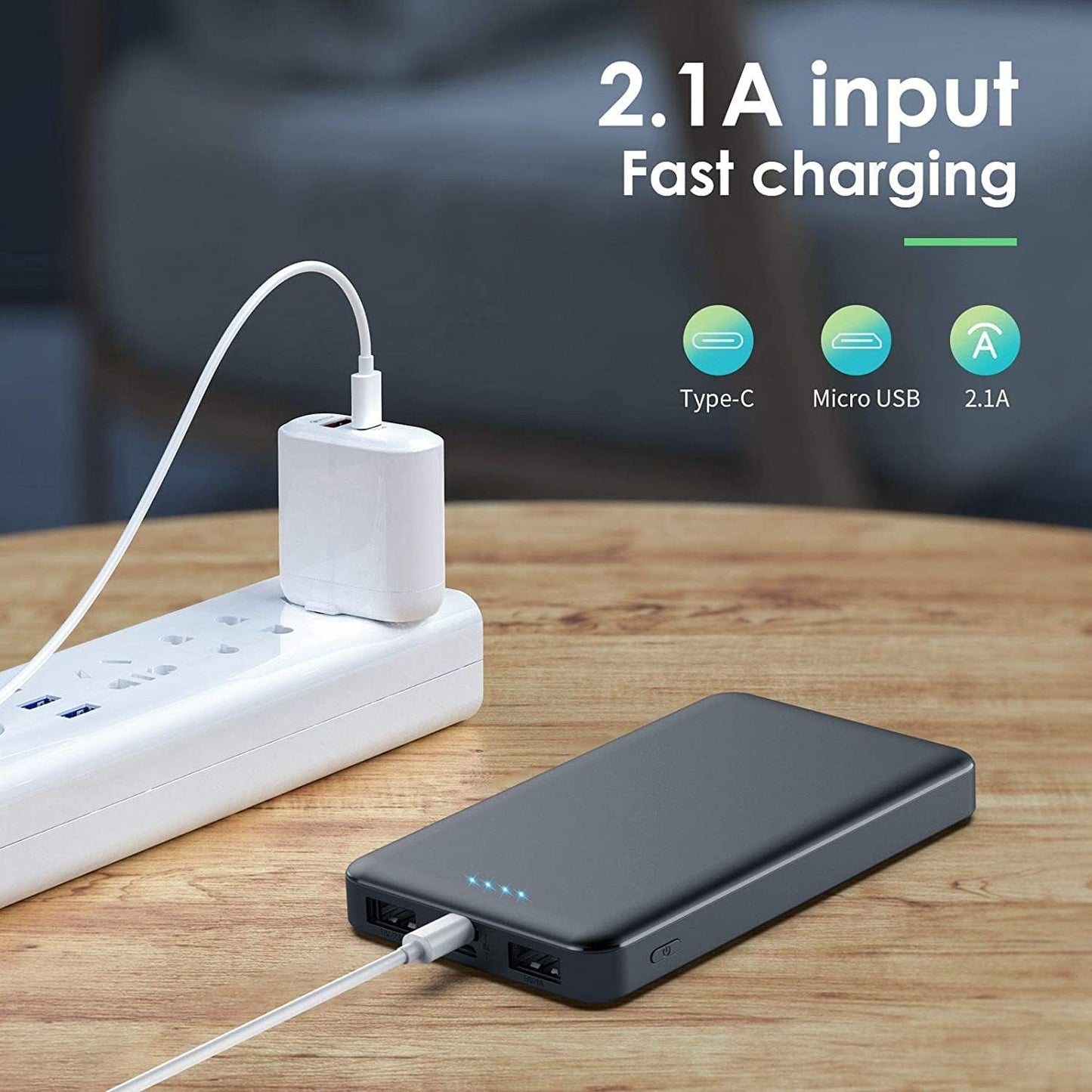 [2 Pack]Portable Charger Power Bank 10000mAh,Slimmer USB C in&amp;Out Fast Charging Portable Phone Charger,Travel Essentials Backup External Battery Pack for iPhone 17/16/ 15/14/13/12,Galaxy S24,Android