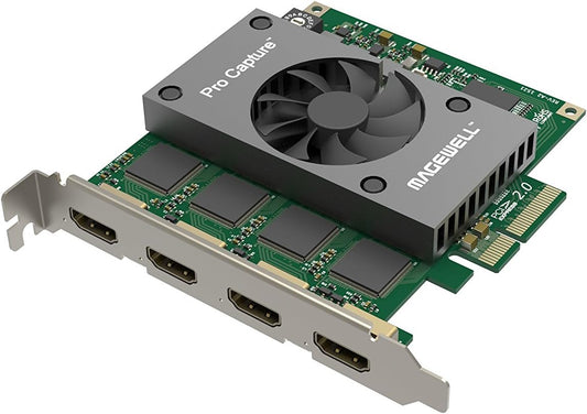 Magewell Pro Capture Quad HDMI 11100 – 4-Channel HDMI Capture Card (4× HDMI in) with FPGA Video Processing, Up to 2048×2160 Input, PCIe Gen2 x 4, Low Latency