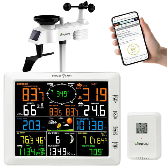 Urageuxy Weather Station Wireless Indoor Outdoor for Home