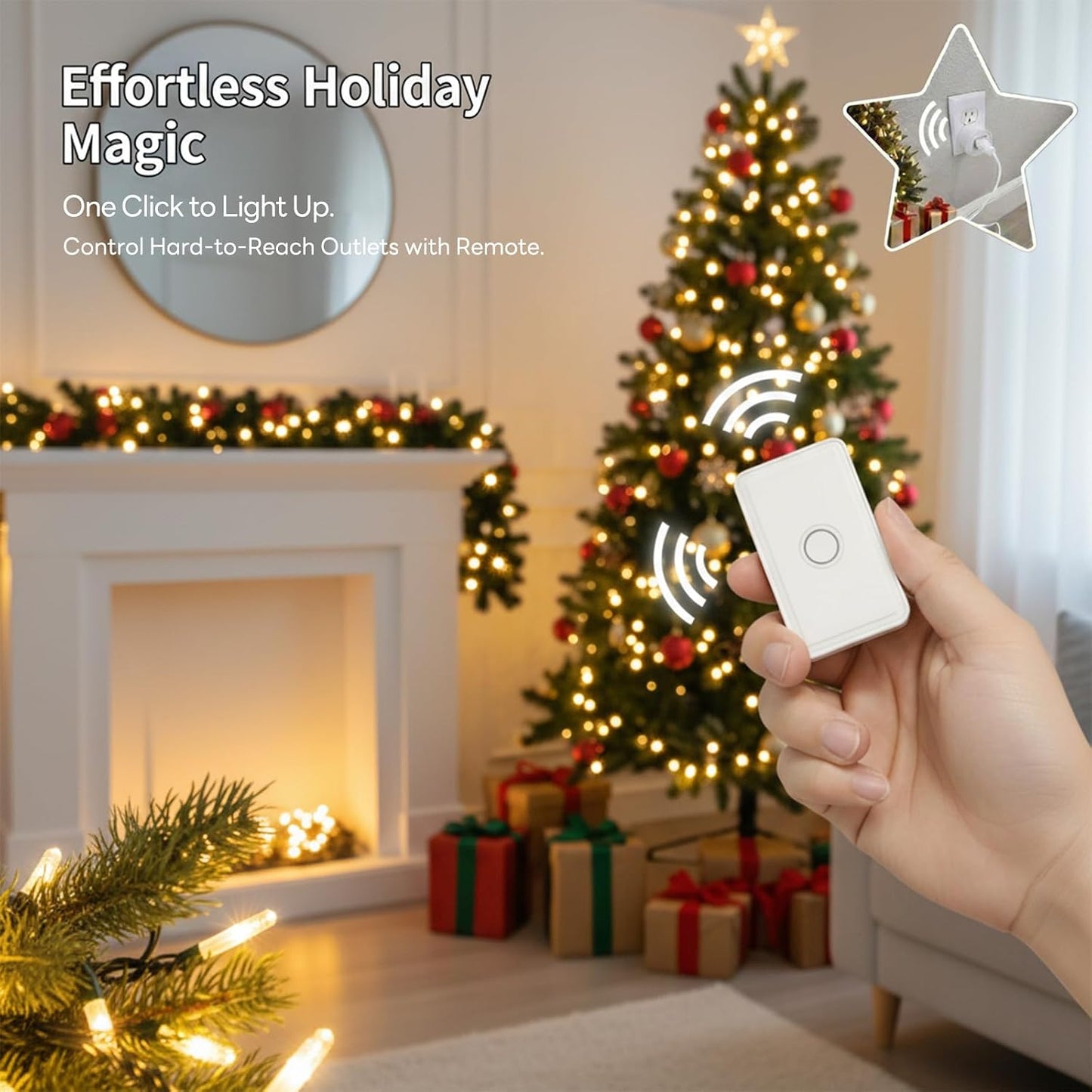 LoraTap Remote Control Outlet: Wireless Wall Switch — 656ft Range — on Off Outlet Switch for Lights & Small Appliances — Pre-Programmed & No Wiring