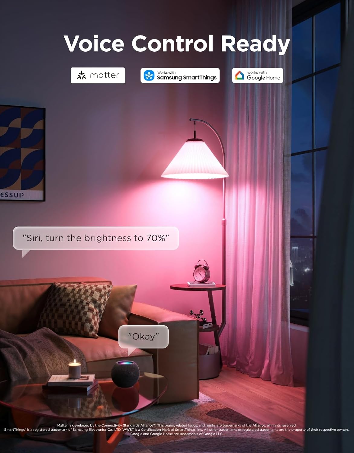 Govee 1600LM Smart Light Bulbs, A21 100W RGBWW CRI 90, E26 Base, 2-Pack