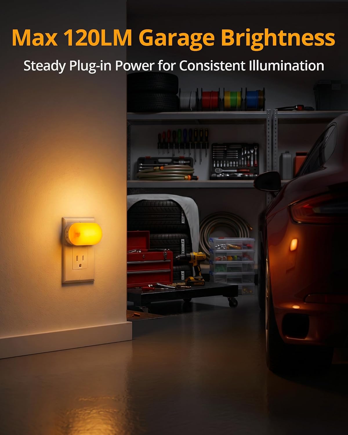 Lyridz Amber Night Light Plug-in with Motion Sensor, 2-Pack