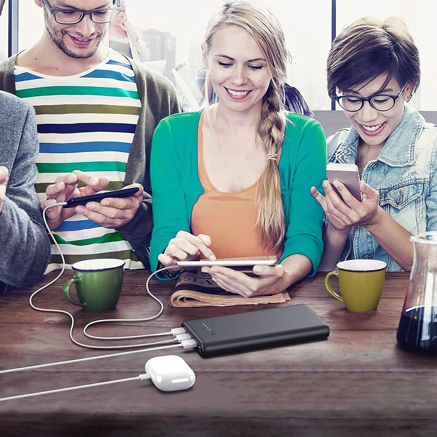 Portable Charger 36800mAh Power Bank,PD Fast Charging USB C External Battery Pack,4 Outputs 2 Inputs Travel Essentials Portable Phone Charger for iPhone 17/16/15/14/13/12,Galaxy S24 Android Phone etc