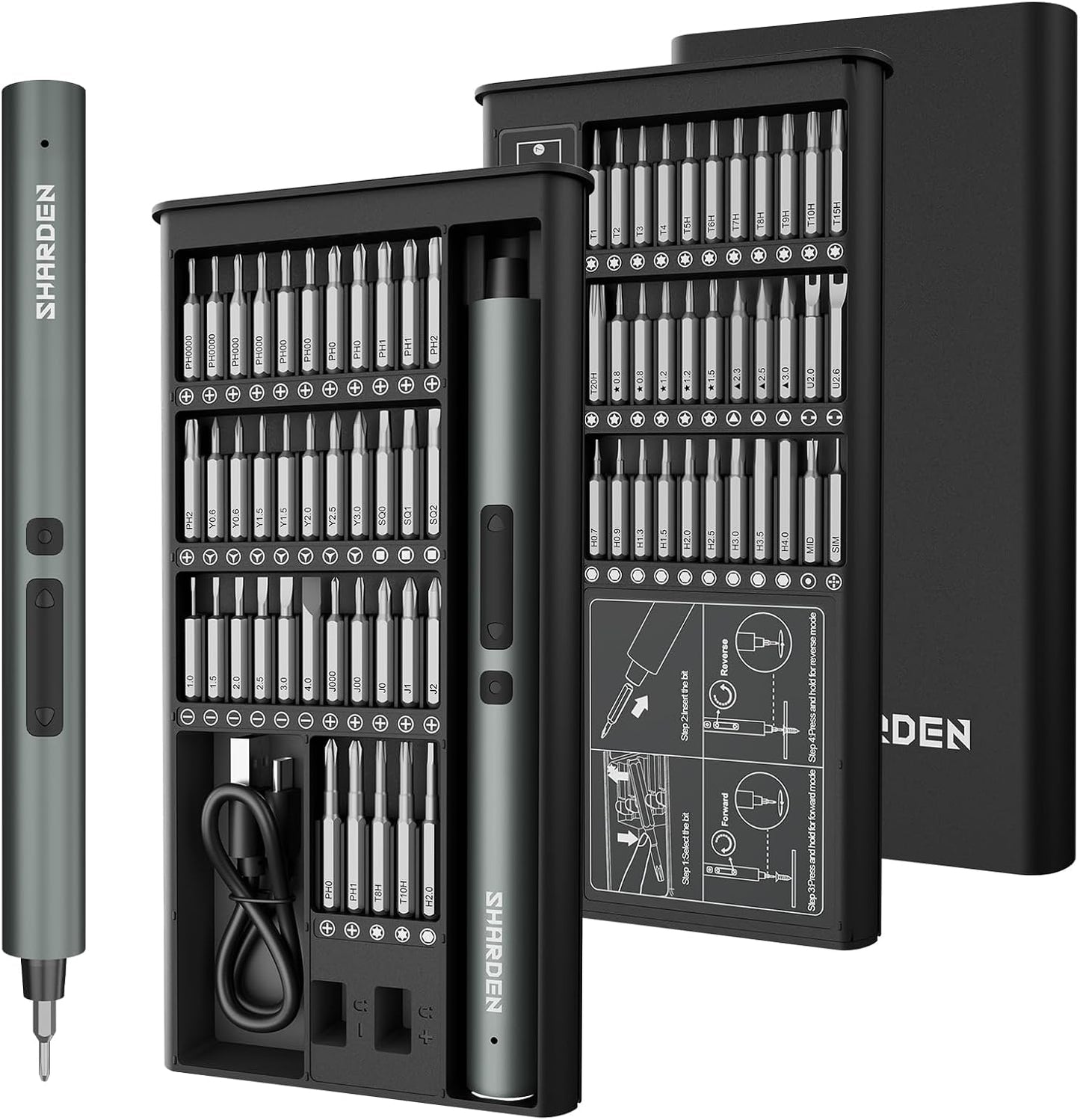 75 IN 1 Mini Electric Screwdriver Set, Power Screwdriver | 71 S2 Precision Bits, 3 LED Lights, Magnetic Storage, USB-C Charging, Cordless Screwdriver Repair Tool Kit for Electronics