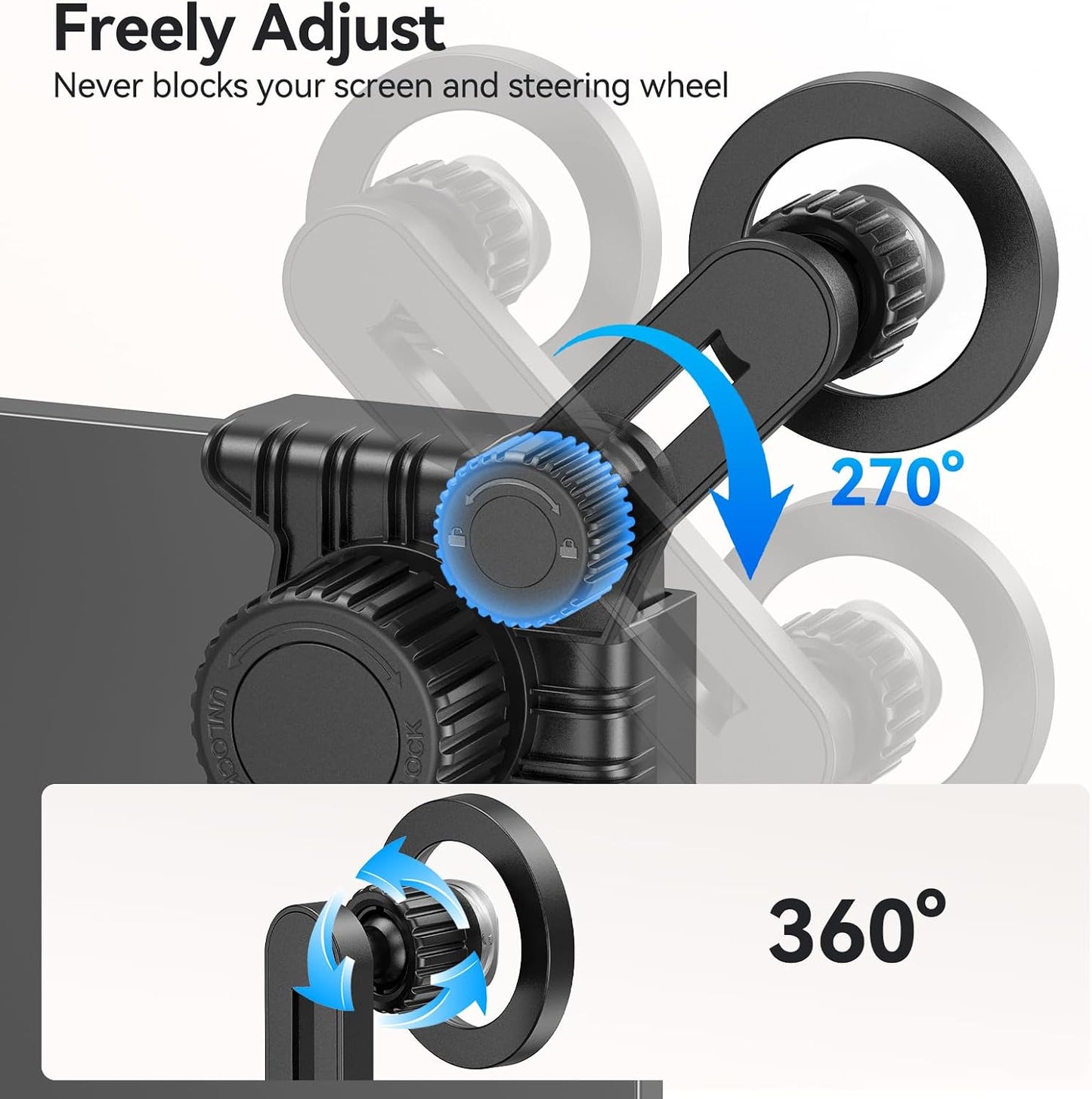 Tesla Phone Mount Model 3/Y Accessories: No-Adhesive for Magsafe Car Mount for Model 3,Y,Juniper,Highland,Cybertruck,Fit for iPhone 12-17 Series and Magsafe Cases