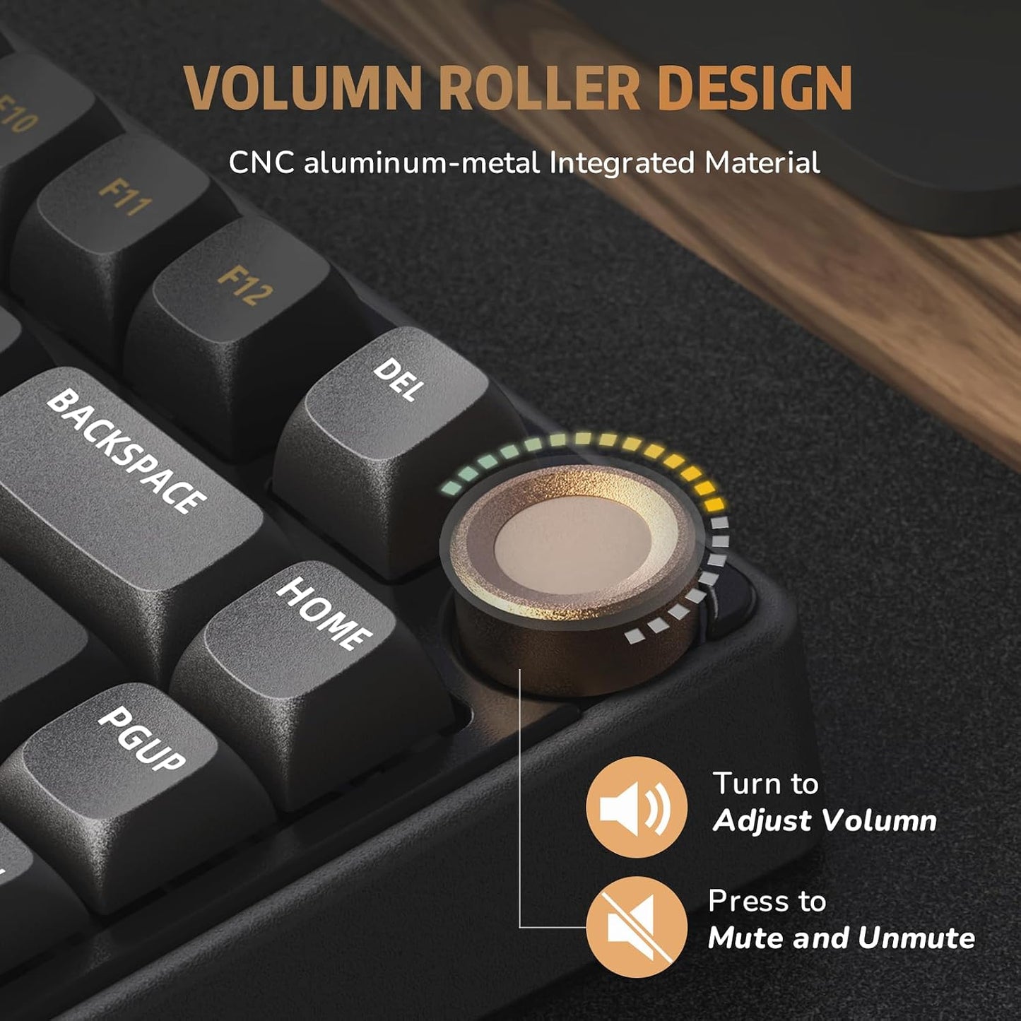 RK ROYAL KLUDGE R75 Wired Mechanical Keyboard with Volume Knob, 75% Mechanical Gaming Keyboard Gasket Mount, Hot Swappable Silver Switch, MDA Profile PBT Keycaps, Creamy Keyboards, Black