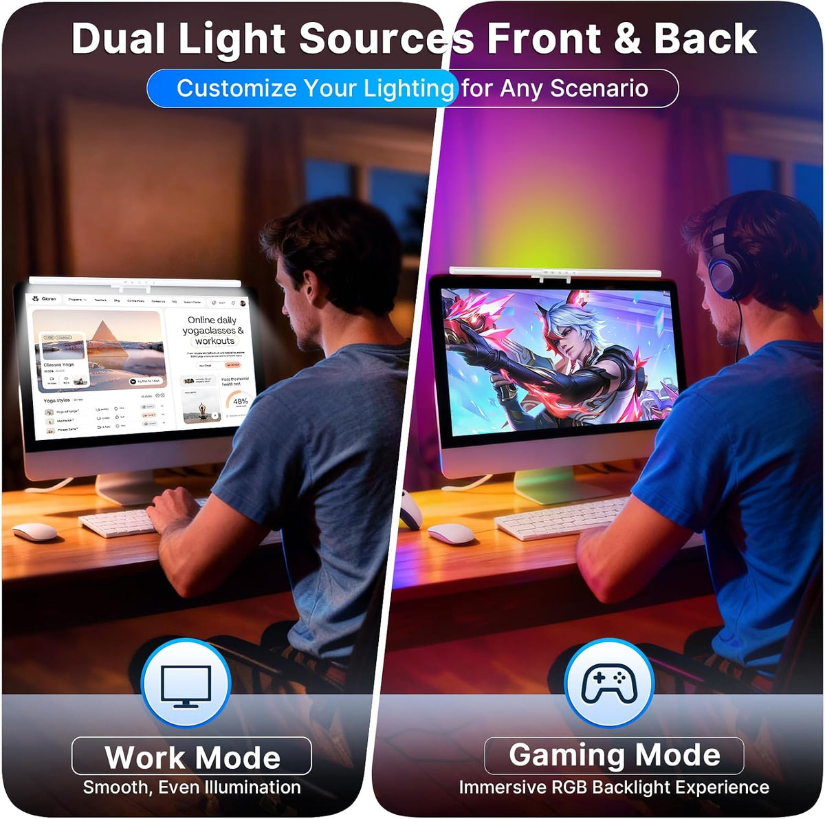 LED Monitor Light Bar, Computer Monitor Lamp for Home Office & Gaming