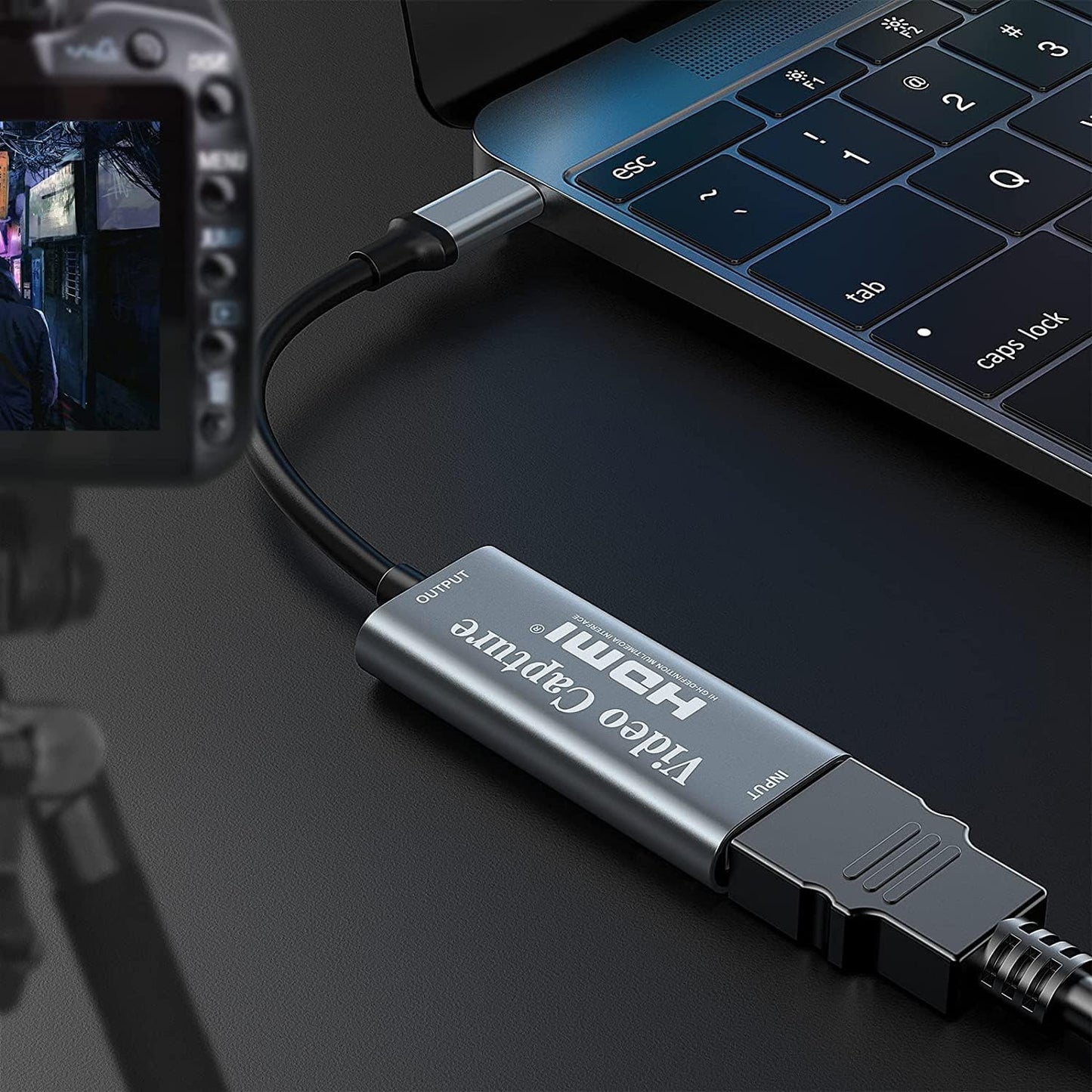 Papeaso Video Capture Card, Video Recording Card Wonderful 4K HDMI to 1080P USB C for Gaming Streaming TV Recorder, for Windows Mac OS System with USB C Adapter to Adjust PS4, Switch, Xbox1