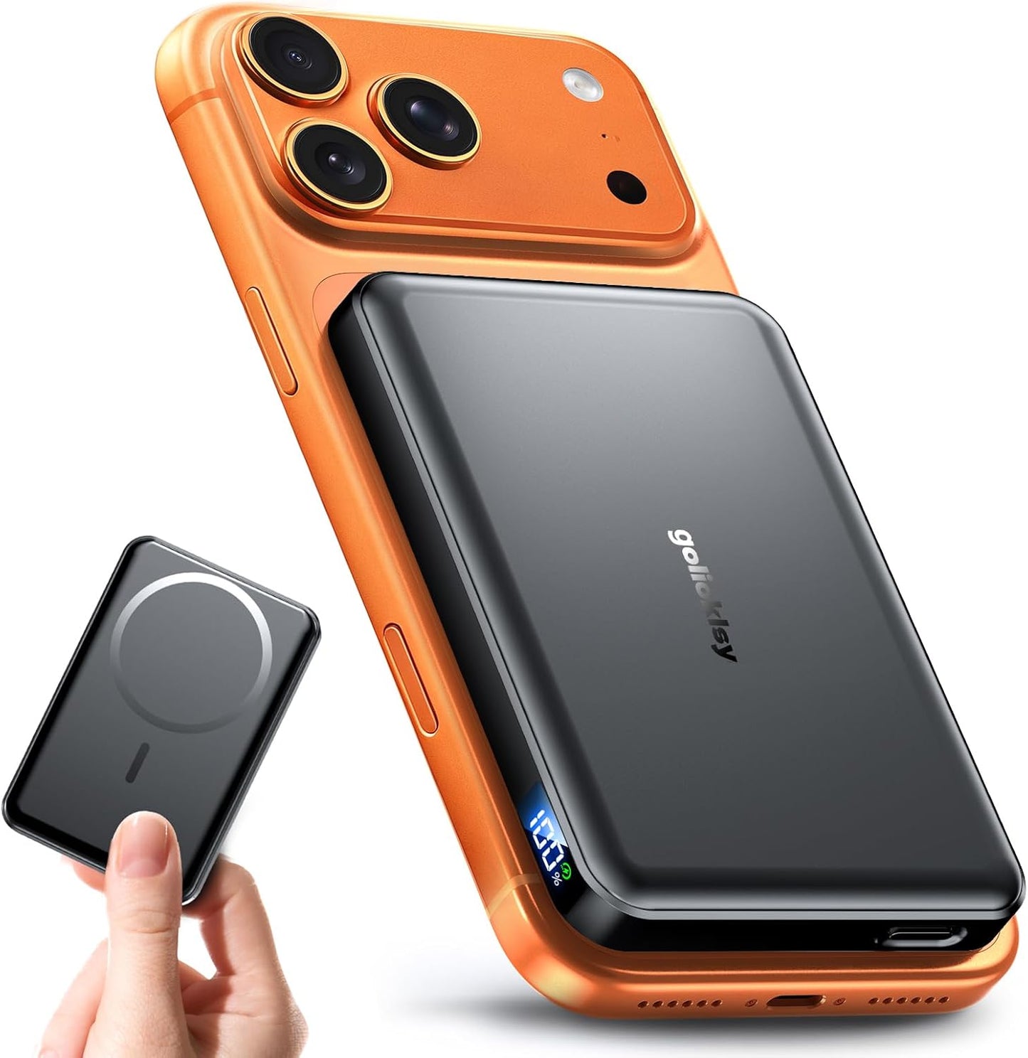 10000mAh Portable Charger, Magnetic Power Bank for Magsafe Charger, Slim | 20W Wireless Magnetic Battery Pack with iPhone 17/16/15/14, for Samsung/Android via Magnetic Case, Travel Essential