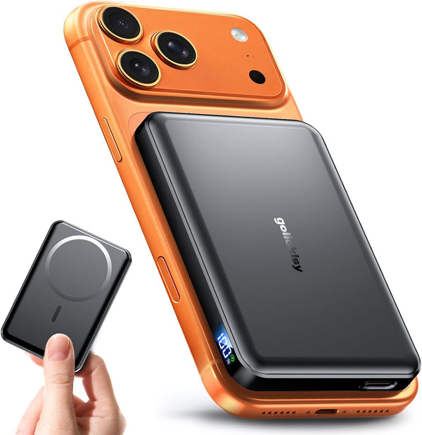 10000mAh Portable Charger, Magnetic Power Bank for Magsafe Charger, Slim | 20W Wireless Magnetic Battery Pack with iPhone 17/16/15/14, for Samsung/Android via Magnetic Case, Travel Essential