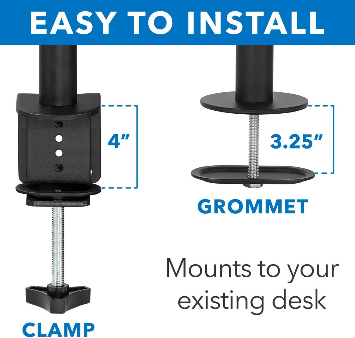 Mount-It! Dual Monitor Desk Mount, 17-32", 19.8 lbs Each