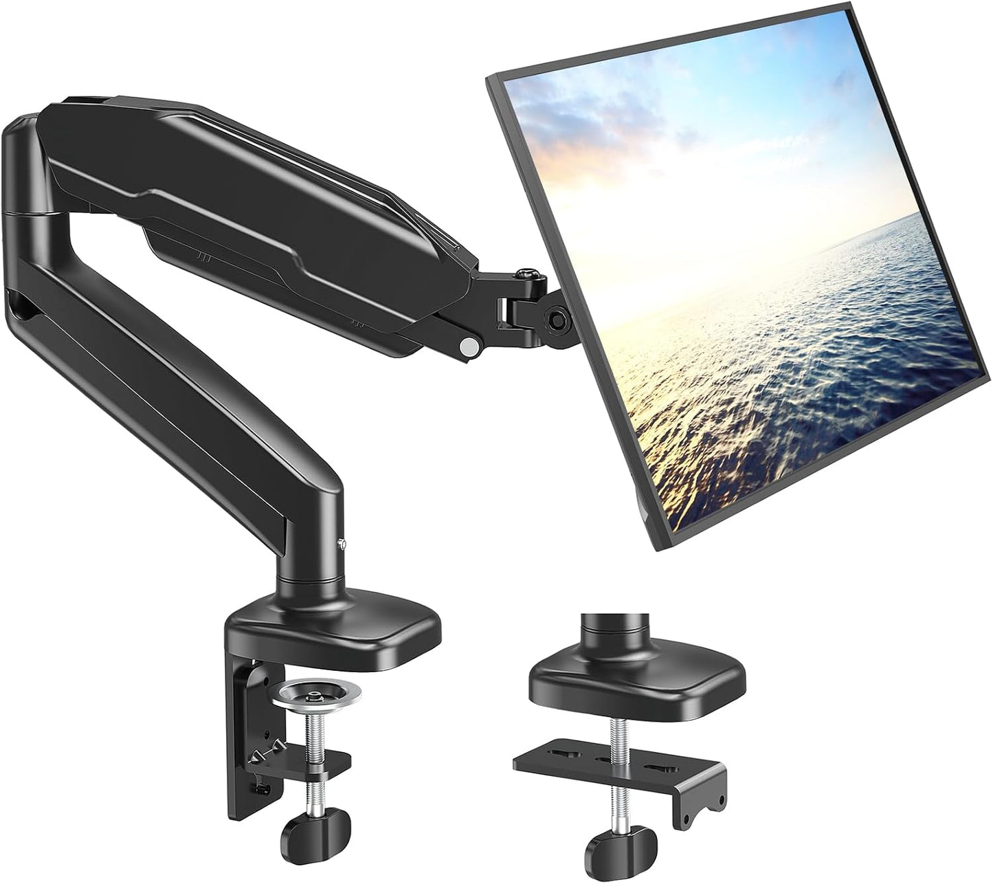 MOUNT PRO Dual Monitor Mount Fits 13 to 32 Inch Screen, Height Adjustable Monitor Stand for 2 Monitors, Full Motion Display Arm Holds up to 19.8lbs Each, Computer Desk VESA Mount, White