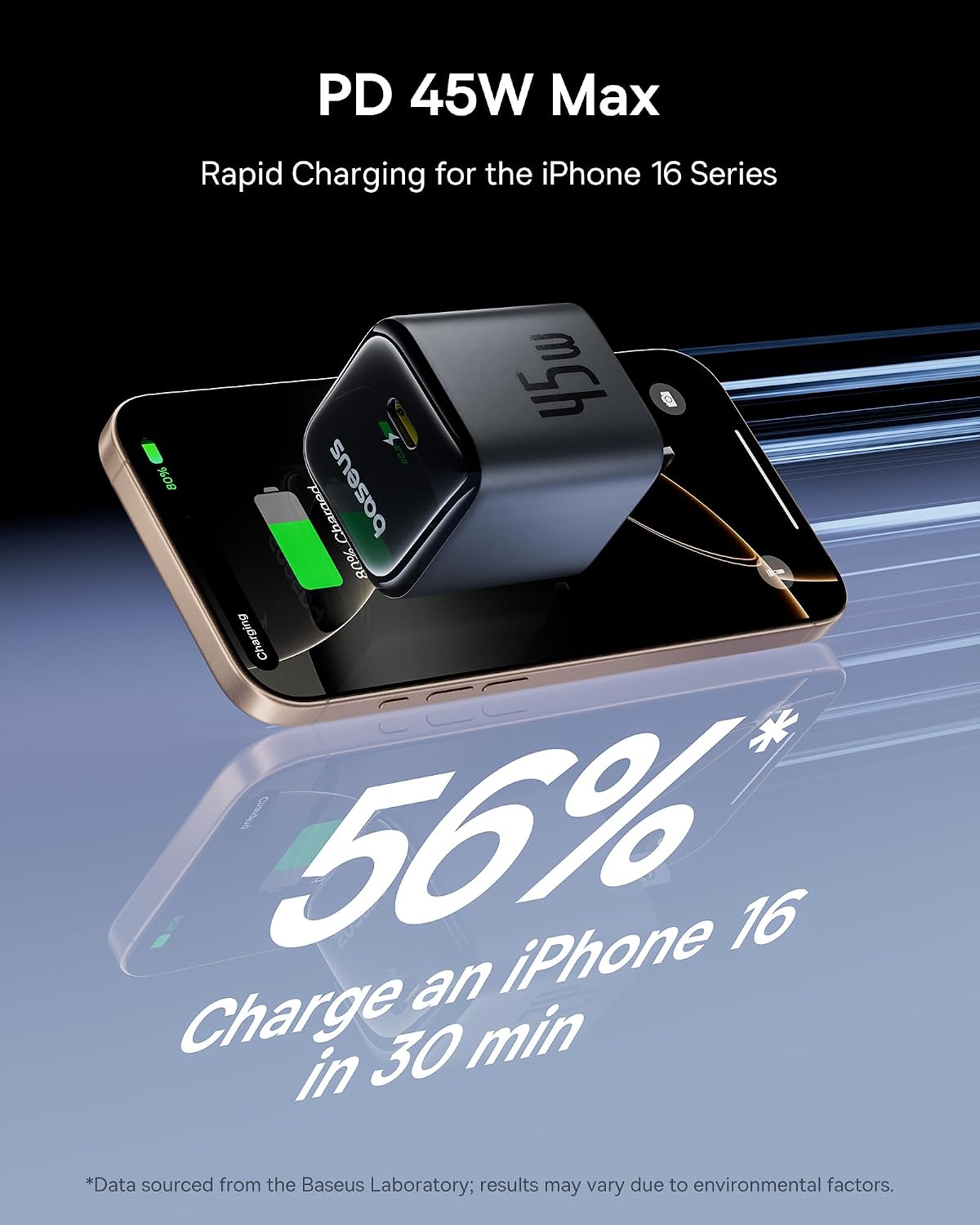 Baseus 45W USB C Charger Block, 2 Pack Fast Charger with USB-C Cable | USB C Brick Fast Charging Block for iPhone 17/16/15 Series, iPad, Galaxy S24 Ultra and More Series