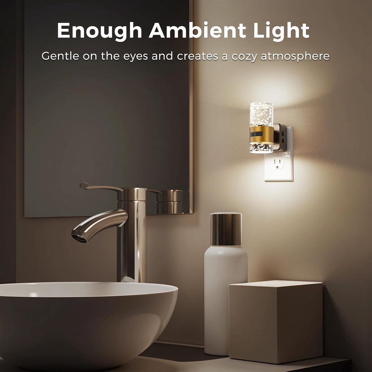 L LOHAS LED Motion Sensor Night Light, 2 Pack Bubble Night Light