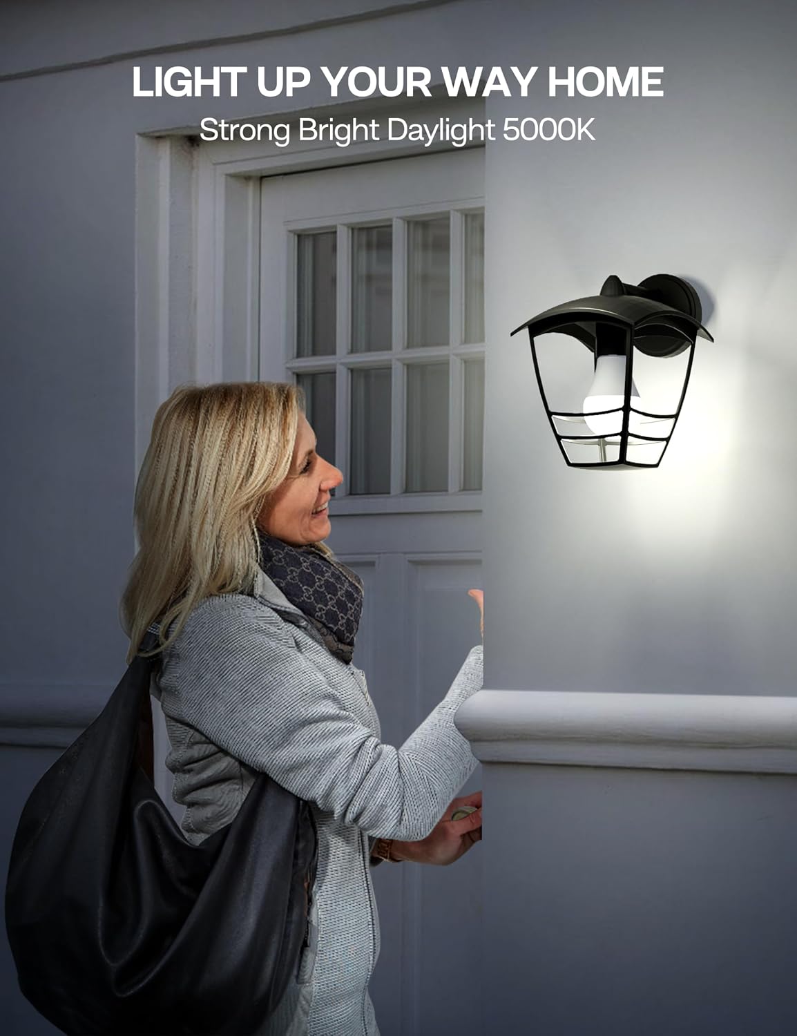 Dusk to Dawn Light Bulb Outdoor 100W Equivalent, Daylight 5000K, 1200LM