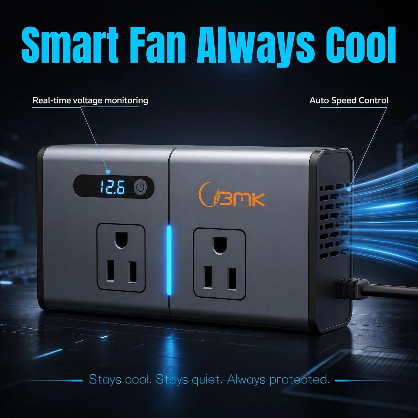 200W 7-in-1 Car Power Inverter DC 12V to 110V AC with Dual PD 36W USB-C & QC 3.0 30W, 2 AC Outlet Car Plug Adapter, LED Voltage Display, Quiet Cooling Fan for Laptop Road Trip Camping