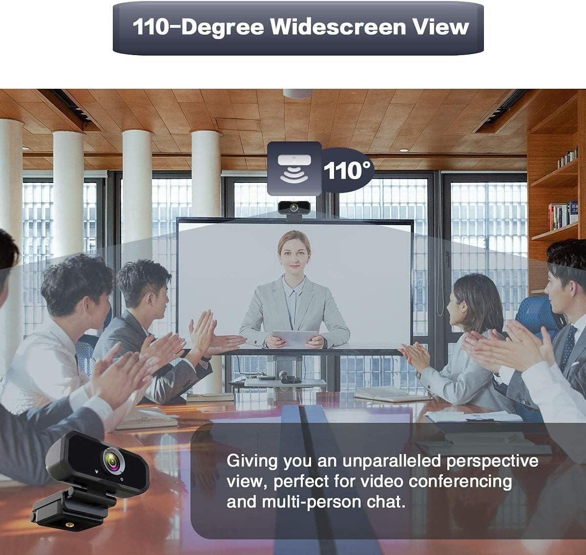 Webcam 1080p HD Computer Camera Microphone Laptop USB PC Webcam | with Tripod Stand, 110 Degree Live Streaming Widescreen Recording Pro Video Web Camera for Calling, Conferencing , Switch 2