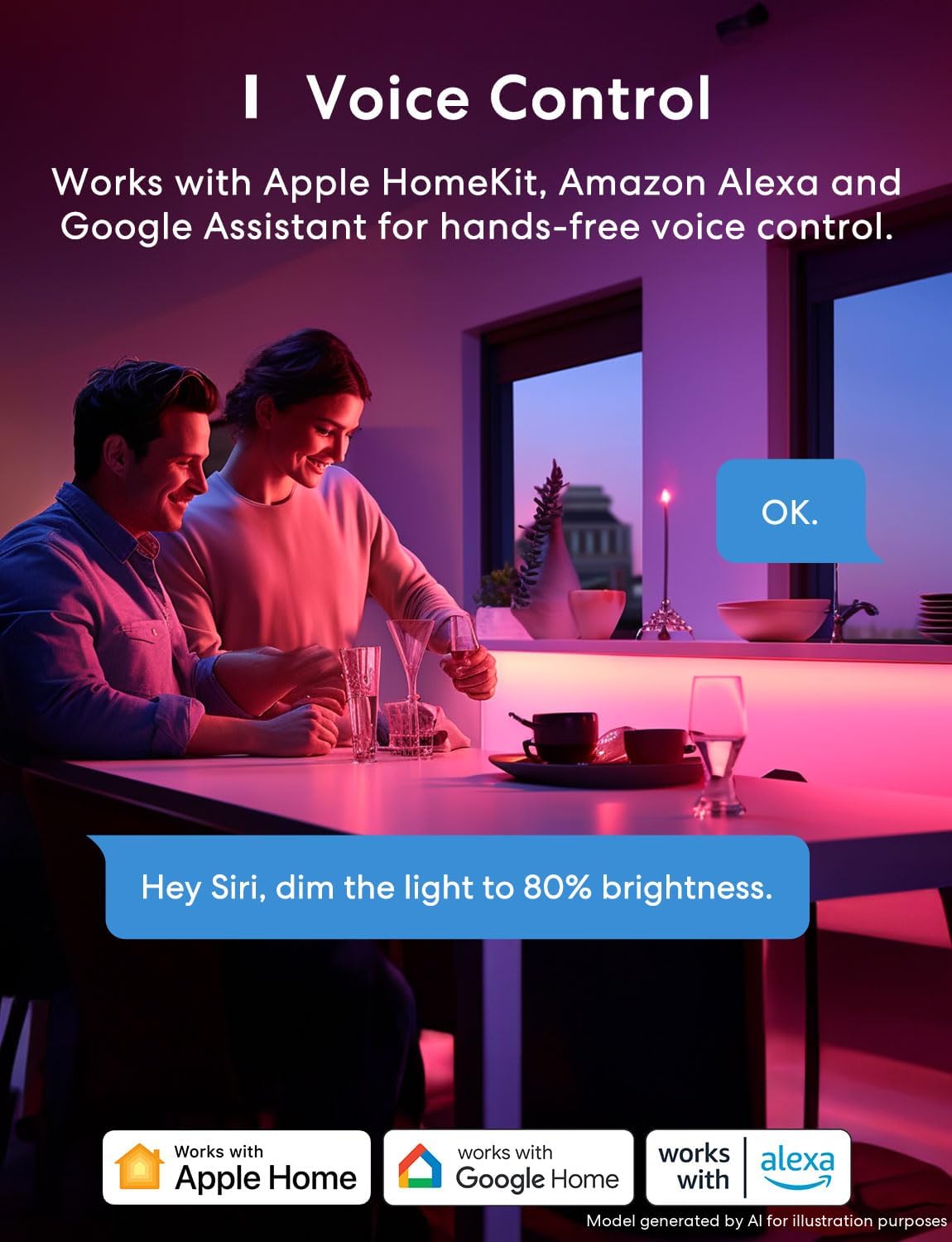 Meross Smart LED Strip Lights, 16.4ft WiFi Strip Work with Apple HomeKit, Alexa, Google Home, and SmartThings, 16 Million Colors with App Control and RGB LED Lights for Bedroom, Living Room, Kitchen