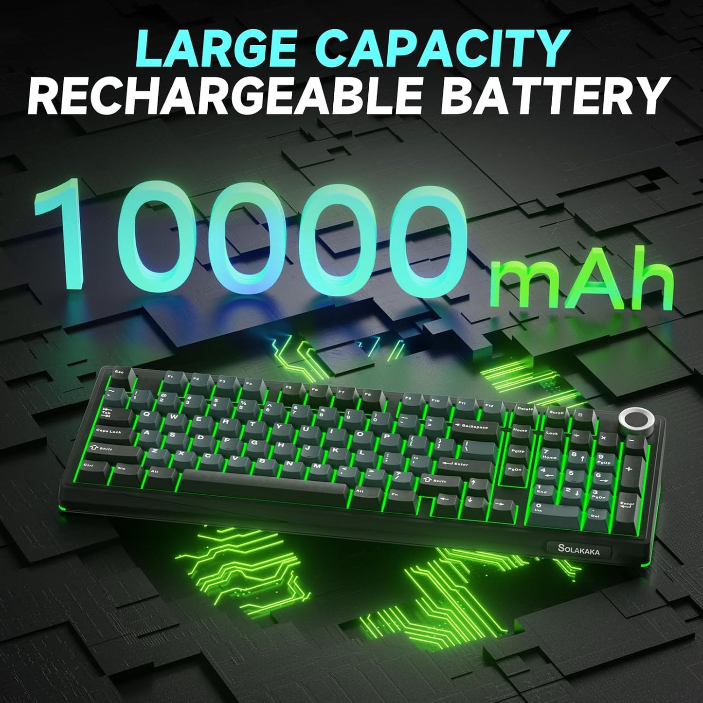 SOLAKAKA KI99 Pro Wireless Mechanical Keyboard with Quiet Switch, Hot Swappable Pre-Lubed Switches with RGB Backlit, Gasket Structure Computer Gaming Keyboard (BlackBlue, Silent Switch)