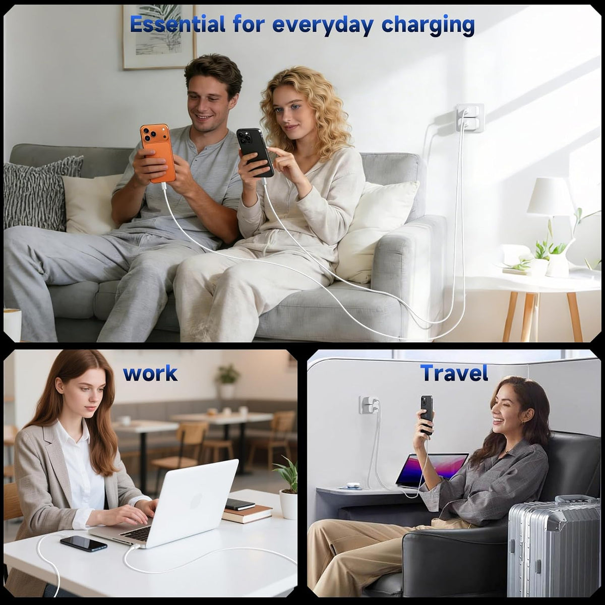30W USB C Charger Block 2-Pack with 6FT 60W USB C to USB C Cable for iPhone | Built-In Smart Chip Full Safety Protection, for Bedroom & Office, Compatible with iPhone 17/16/15 Series, iPad Samsung Galaxy