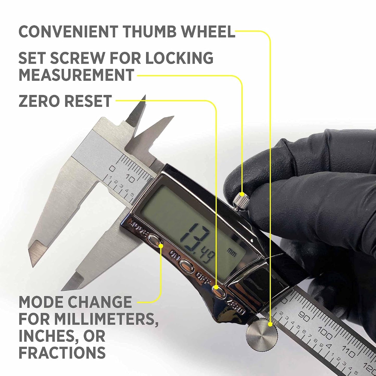 General Tools Digital Caliper #147-6" Precision Measuring Tool - Stainless Steel Ruler