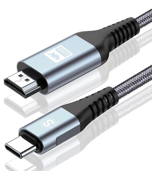 USB-C to HDMI Cable 3.3ft 4K High-Speed Braided Thunderbolt 4/3 Compatible | sweguard USB Type C to HDMI Cord For iPhone 17 16 15 Pro Max ,MacBook iPad Pro Air, Samsung S26 S25,Surface, Switch iMac XPS