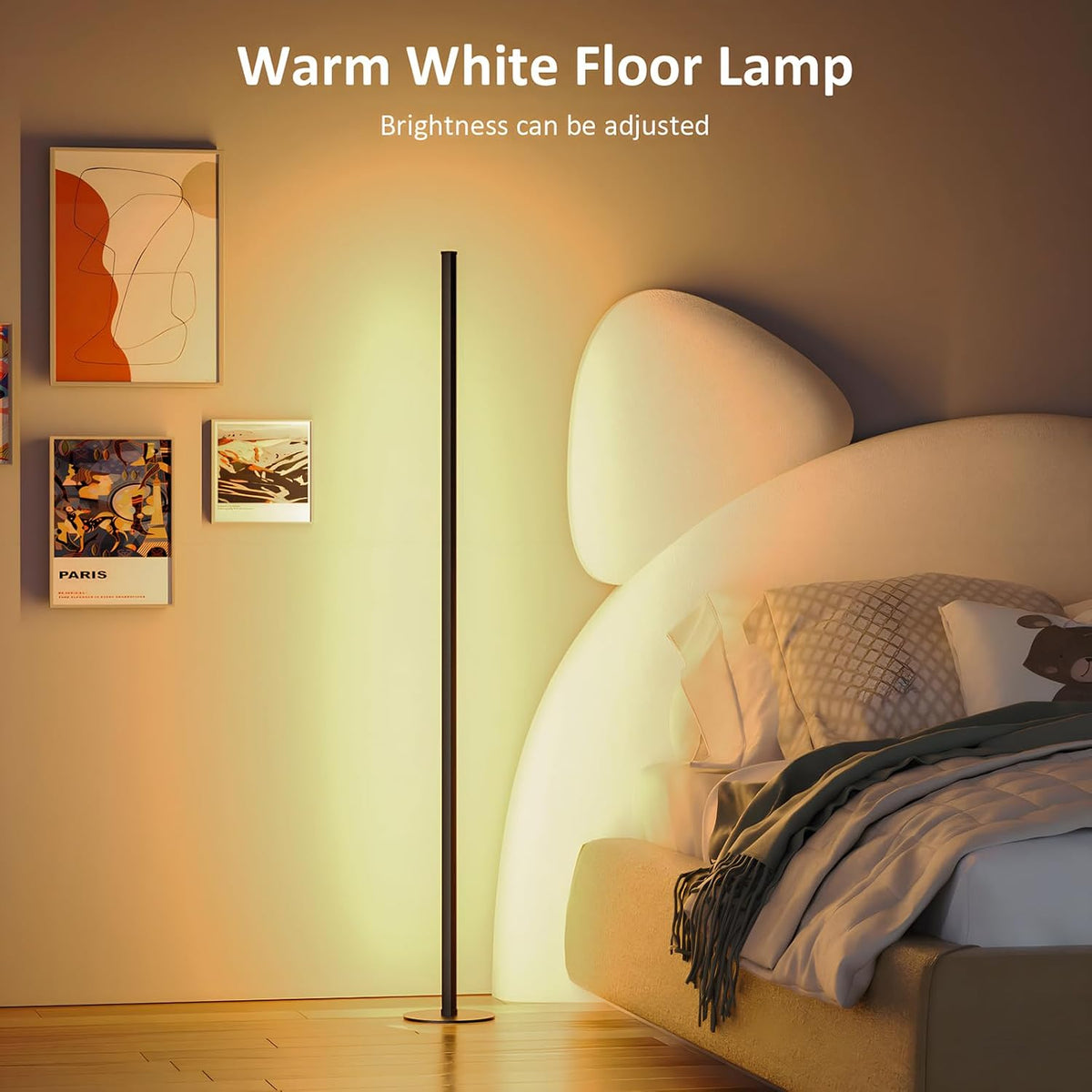 Corner Floor Lamp, RGB IC Corner Lamp with APP and Remote Control, LED Floor Light with 16 Million DIY Colors, Color Changing Ambient Light for Living Room, Bedroom, Gaming Room