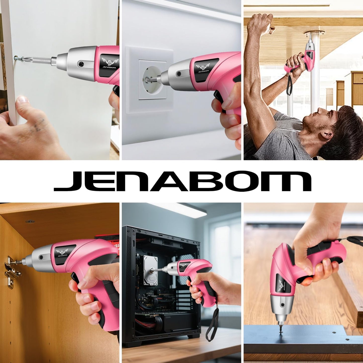 3.6V Electric Cordless Screwdriver, Mini Drill Set, Pink | Rechargeable Power Screwdriver with 26pcs Driver Bit, Ideal for Small Projects, Home DIY&Women