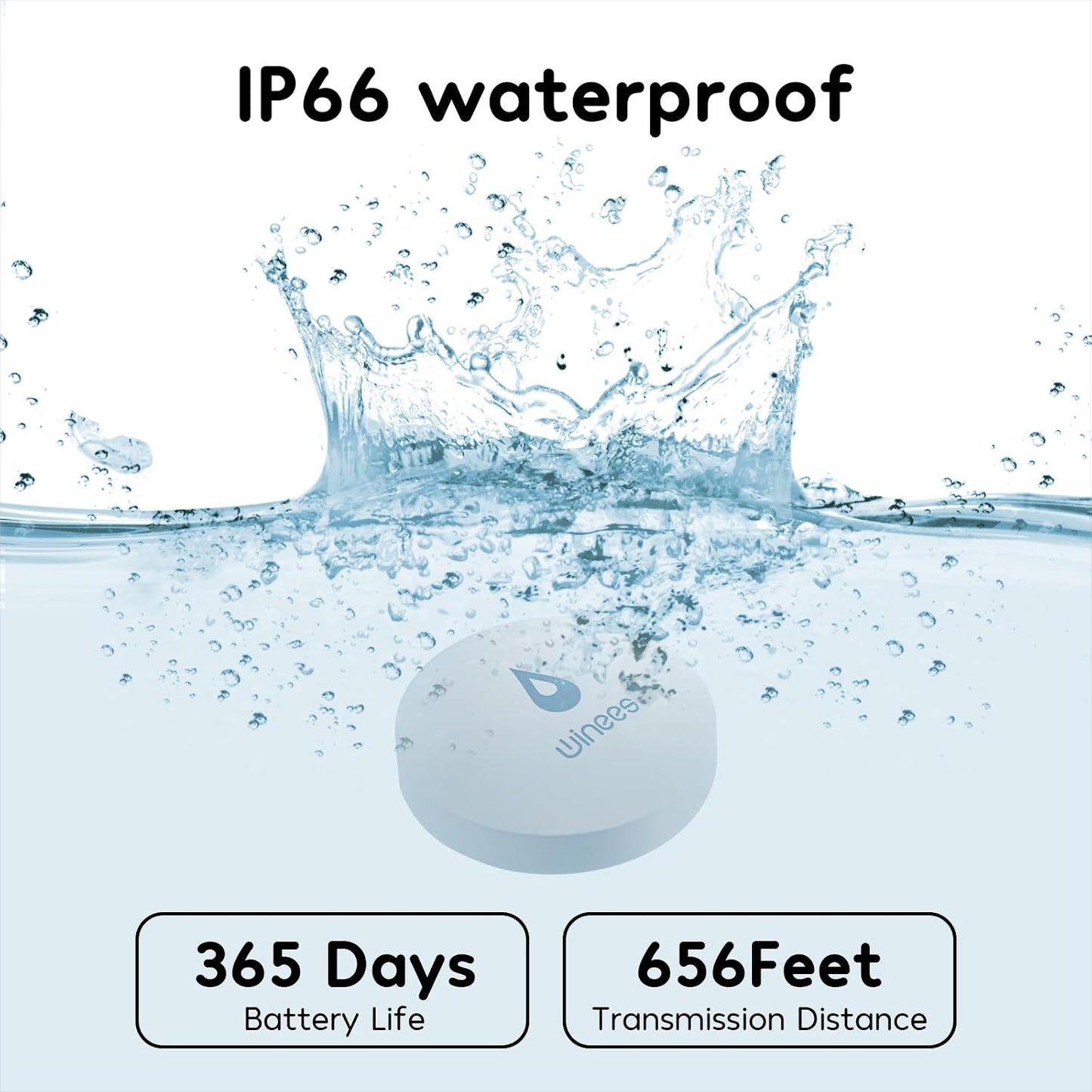 Winees WiFi Water Leak Detector, 3 Pack Water Sensors & 2K 4MP Outdoor Security Camera, Human/Pet AI Detection Support Cloud/128G SD Card Storage