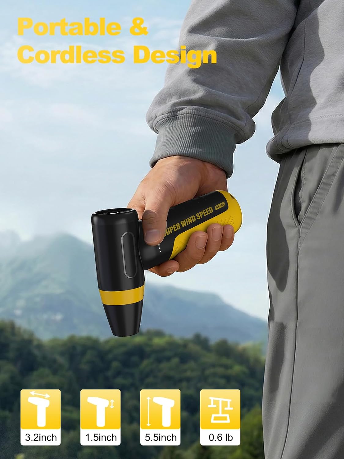 Electric Compressed Air Duster & Blower, 150000 RPM, 3 Speeds | Adjustable Airflow, Cordless Mini Blower, USB Rechargeable 5V/2A, Portable Dust Remover for Computer, Keyboard, Car