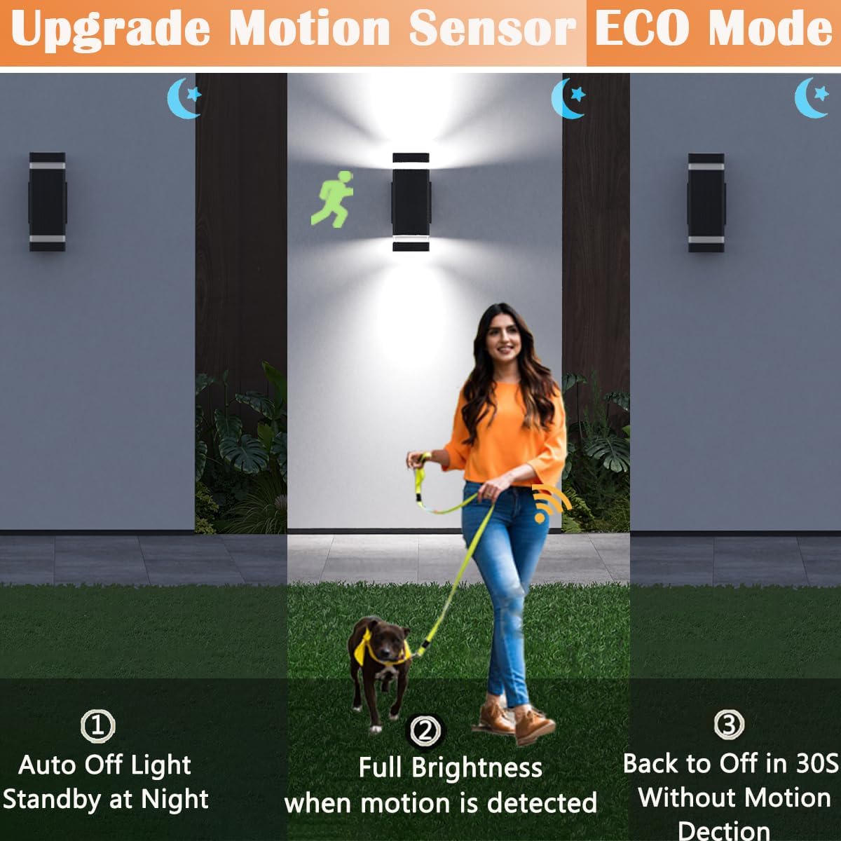 rosykite Motion Sensor Outdoor Wall Lights, Dusk to Dawn Up Down LED