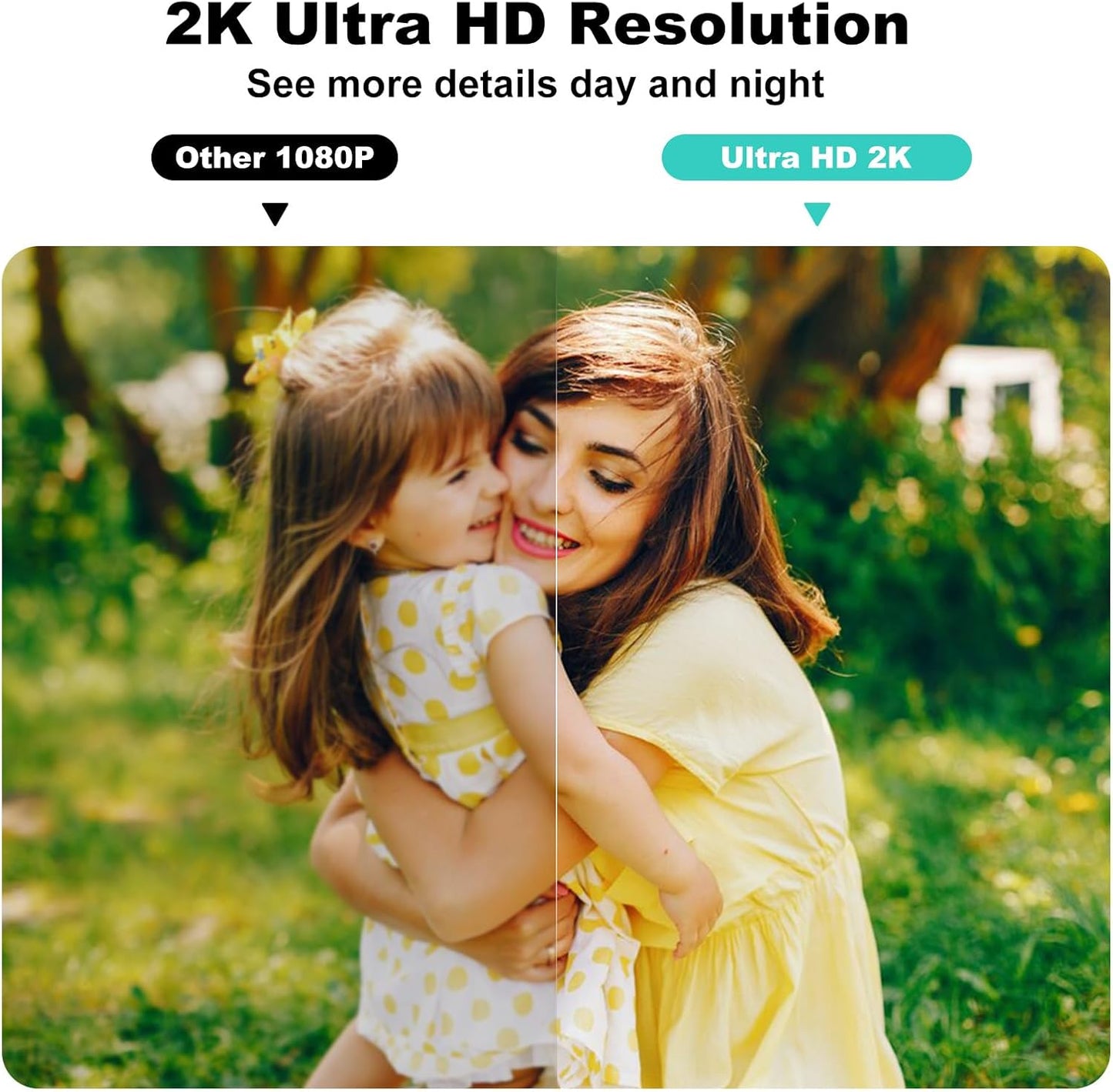 2K Security Cameras Wireless Indoor/Outdoor,WiFi Cameras for home security | FHD WIFI Cameras,Color Night Vision,Motion Detection,2-Way Audio,IP65 Weatherproof,Cloud/SD Storage,(2.4GHz Only),2Pack