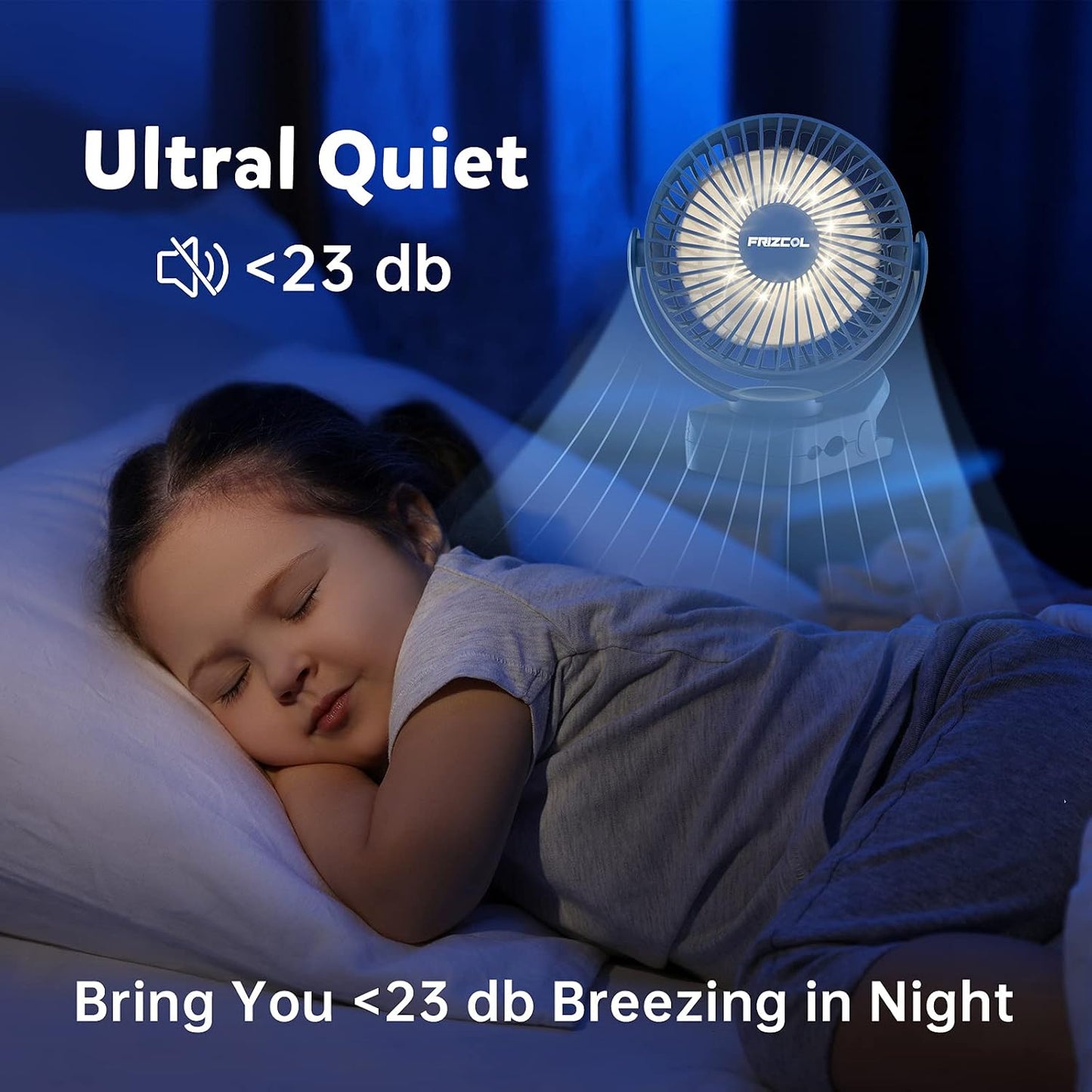 Clip on Fan, 65H Working Time Rechargeable Fan with LED Lights/Remote/Hooks | 12000mAh Battery Powered Fan with Strong Clamp, Small Desk Fan Mini Fans for Tents Travel Outdoor Camping Golf Cart Stroller