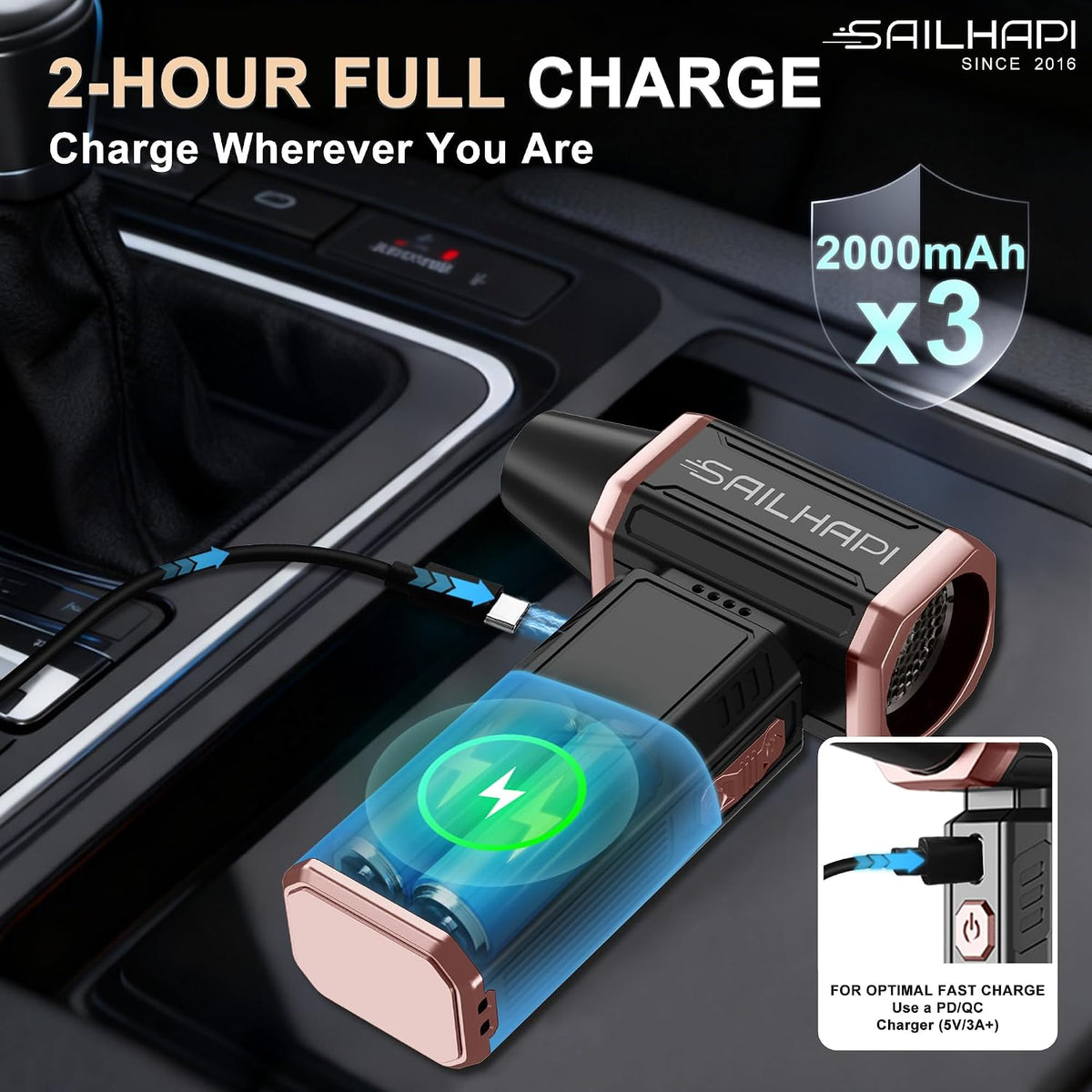 Compressed Air Duster 300000RPM, Cordless Electric Dust Blower | High Speed, Variable Speed Durable Cleaner for Gamer, Keyboard, Car, PC & Desk, Replaces Canned Air, Barber Gifts for Men