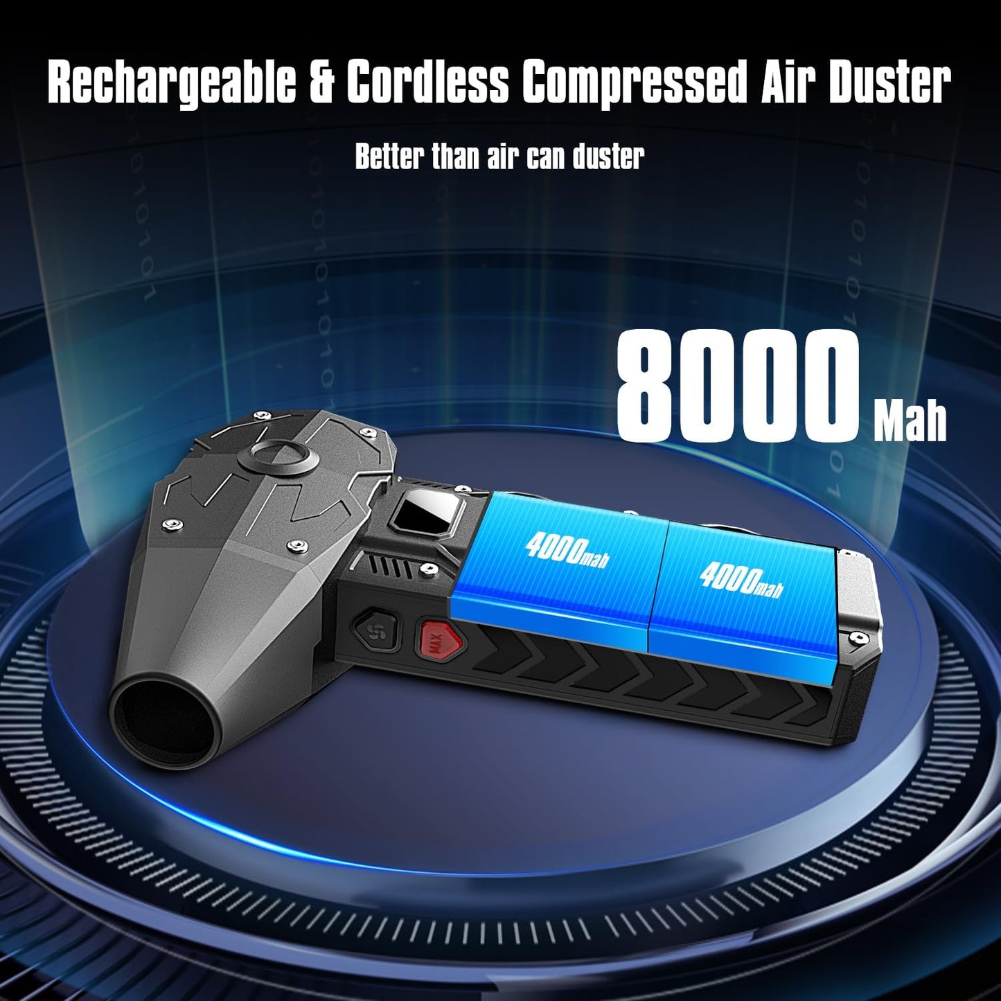 Compressed Air Duster, Electric air duster-4-Gear Adjustable Dust Blower for Computer, Keyboard, Outdoor, House and Car, Powerful Dust Cleaner for Keyboard