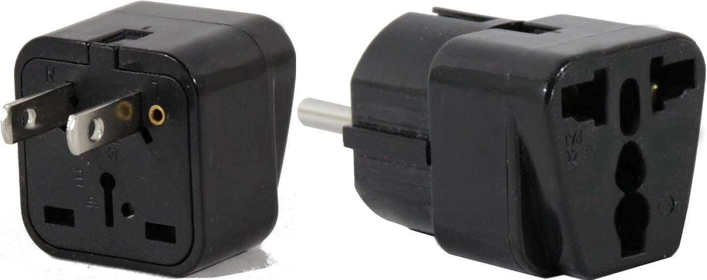 US to Argentina Travel Adapter Plug for USA/Universal to South America Type I & E (C/F) AC Power Plugs Pack of 2