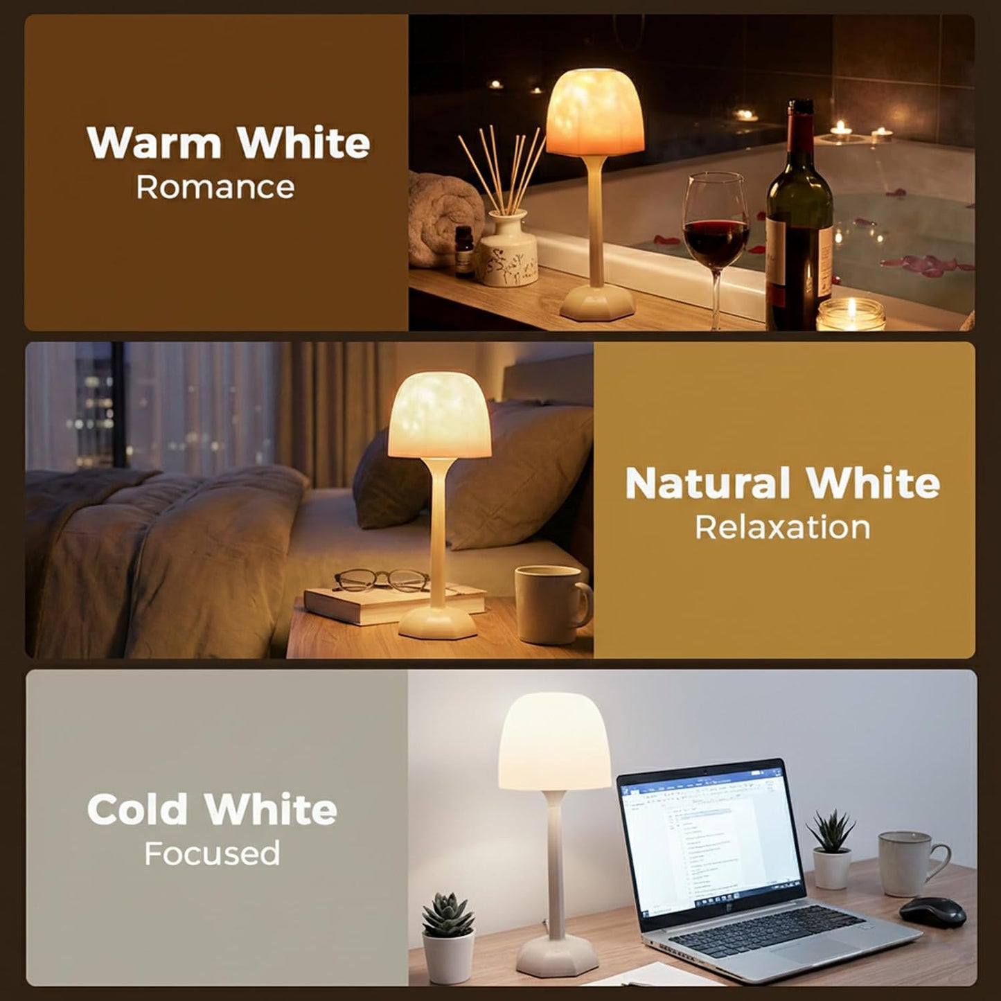 RICHMYC Waterproof Shower Lamp, 16 Colors Ocean Wave Projector with Remote | Cordless Rechargeable Night Light, Ambient Mood Lighting for Inside Shower, Bathroom, Bathtub, Spa