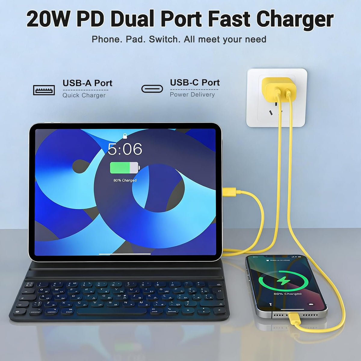 iPhone 18 17 16 15 Charger Fast Charging Type C USB C Chargers Yellow