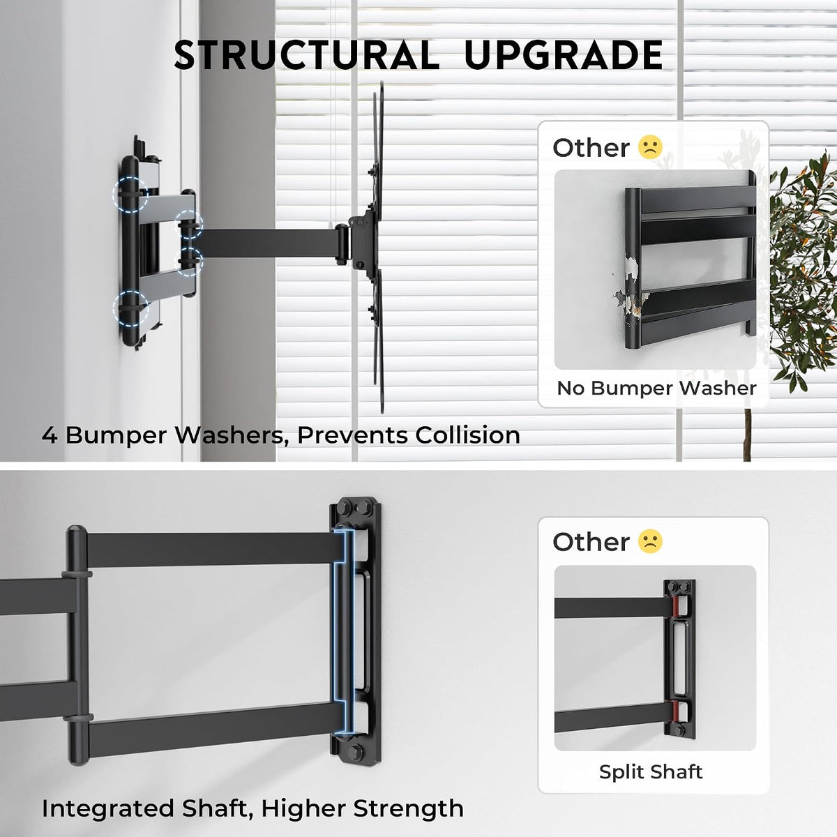 BONTEC Long Arm TV Wall Mount, Full Motion, 37.4" Extension for 26–65" TVs
