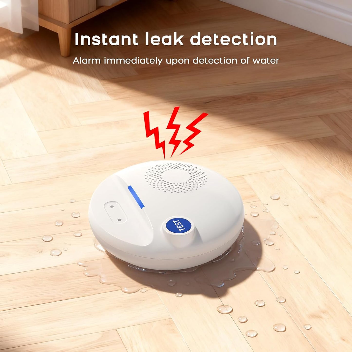 Wireless WiFi Water Leak Detectors,100dB Adjustable Loud Water Leak Sensor for Smart Life Tuya APP Control &amp; Instant Alerts,Delayed &amp; Extended Alarm Duration for Home Kitchen,Sink,NO Monthly Fees