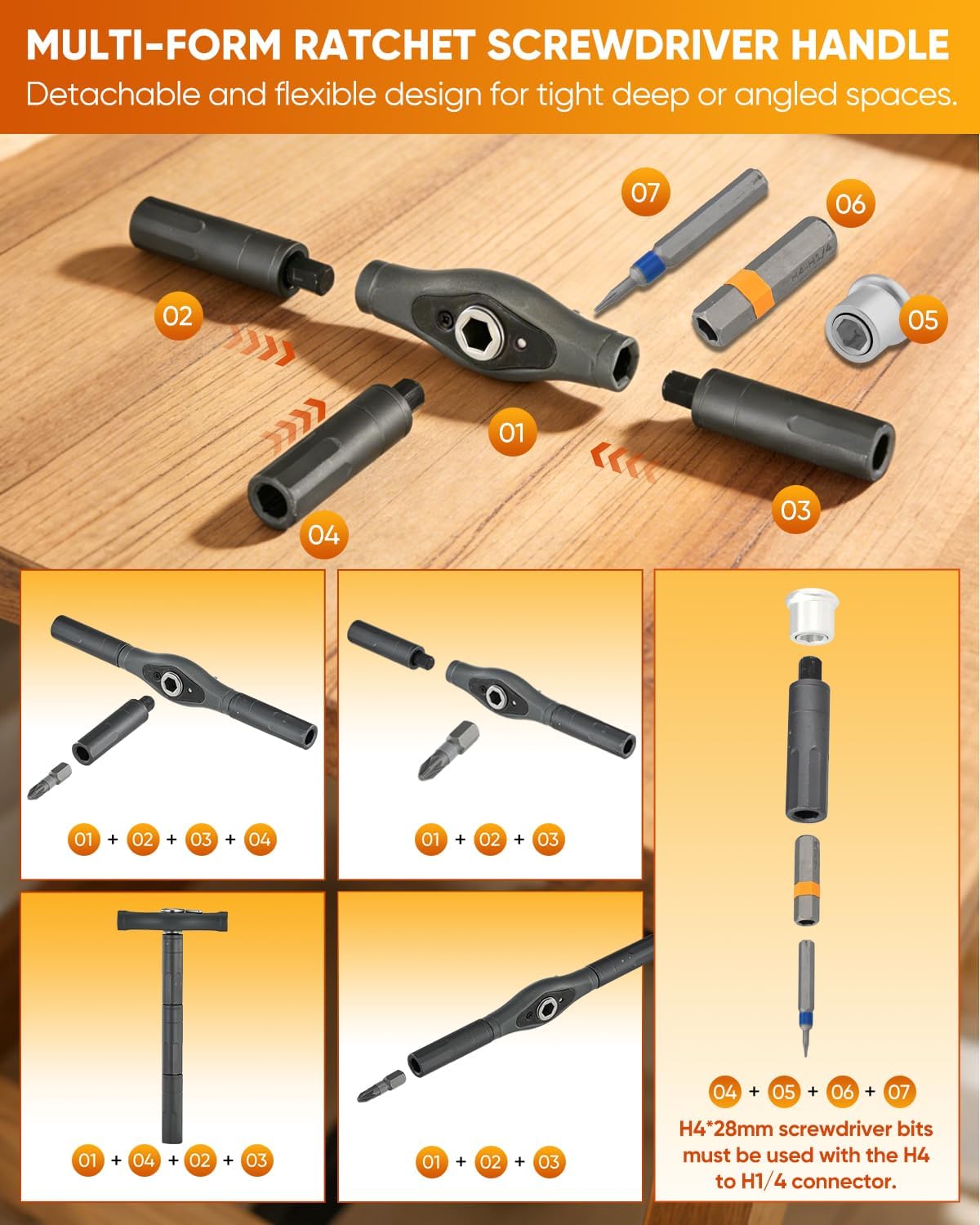 Saker 66 in 1 Magnetic Screwdriver Set Portable Multi Bit Ratcheting Kit with Detachable Handle for Dad Gifts Home Electronics, Computer, Furniture, Bike, DIY