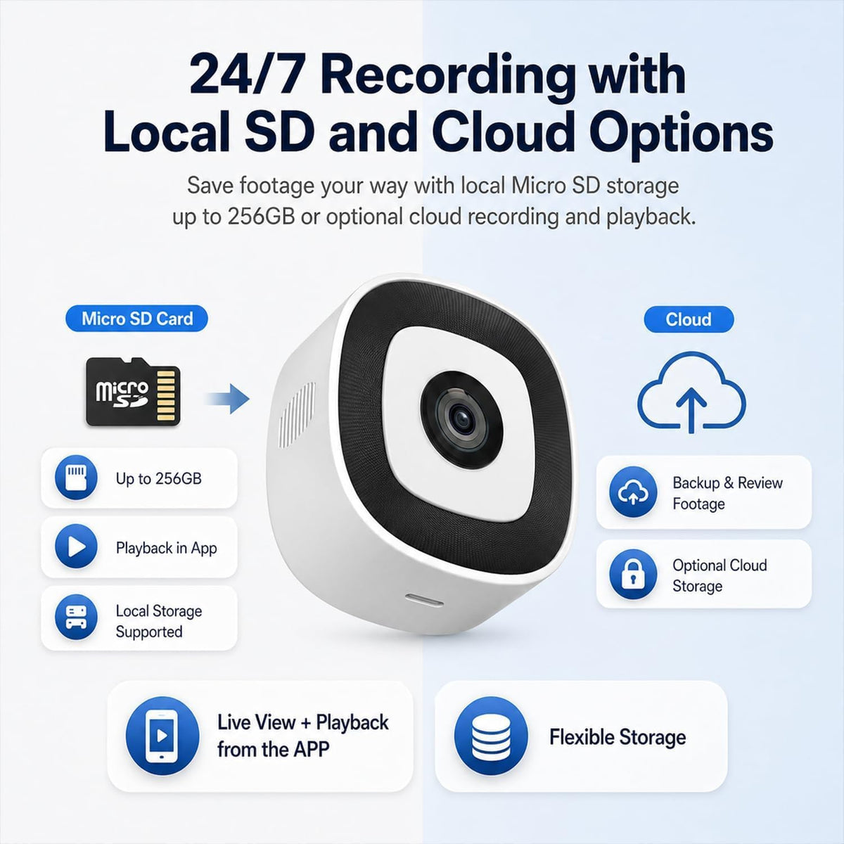 ELECCTV 2.5K Window Security Camera,2.4G/5GHz WiFi Indoor Camera,Anti-Glare