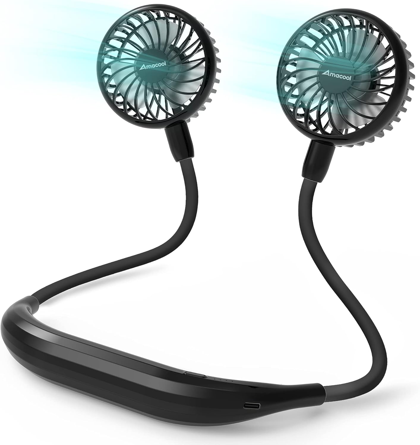 AMACOOL Portable Neck Fan, Lightweight Wearable with Hands-Free Comfort | 360° Adjustable Personal Fan with Ultra Quiet & Strong Wind, Gifts for Men Women Hot Flashes Cruise Travel Outdoor Sports