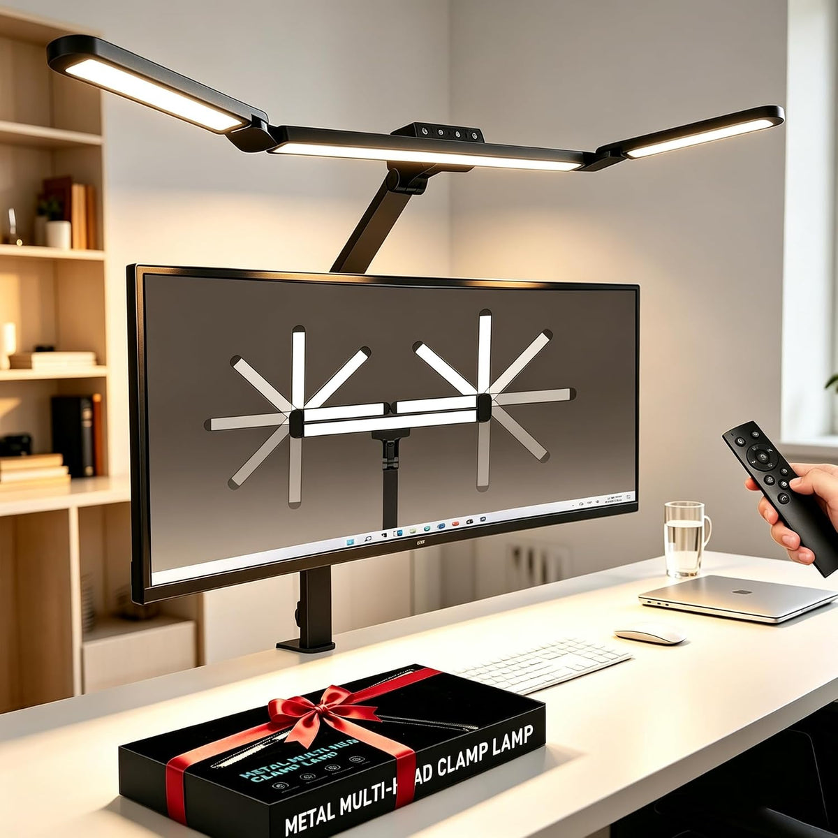 GUARDKING Adjustable LED Desk Lamp for Home Office with Clamp& Dual Control
