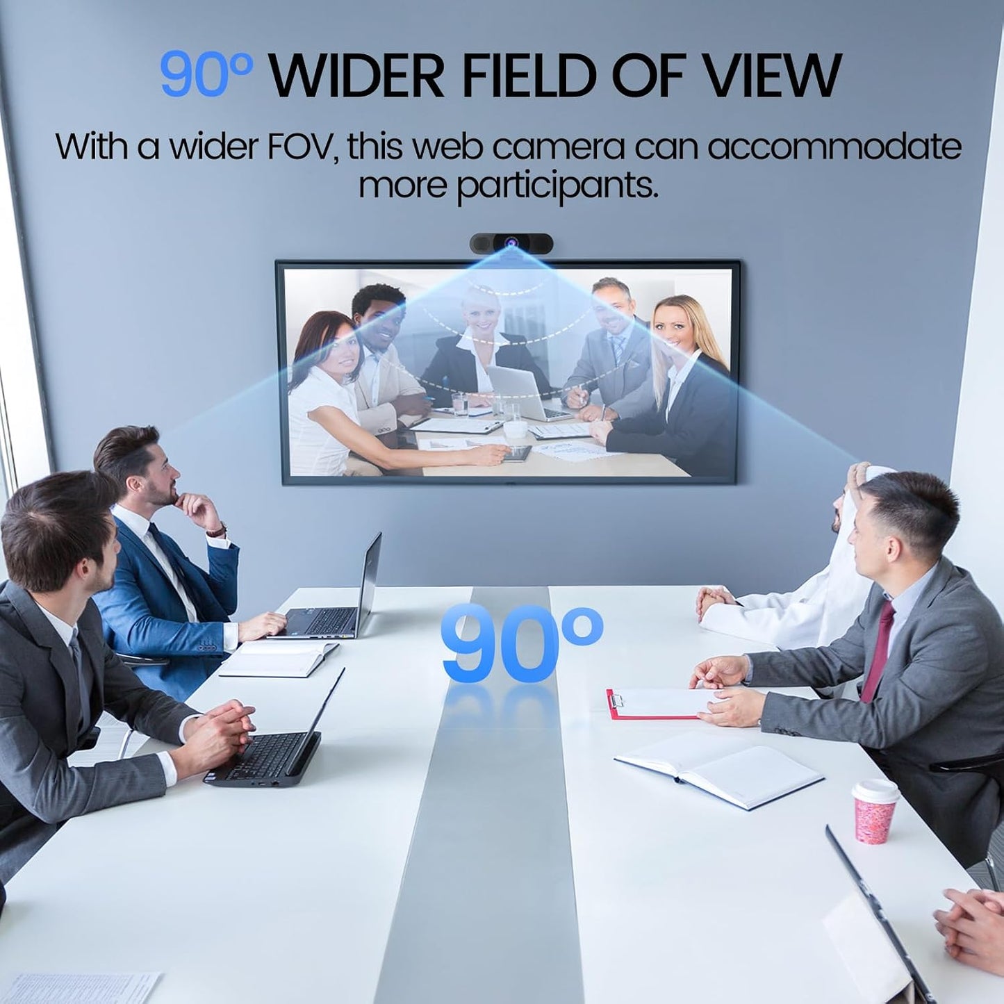 EMEET C960 1080P Webcam with Microphone, 2 Mics, 90° FOV, Computer Camera | USB Type-A & A-to-C Adapter, Fixed Focus, Plug&Play for Zoom/Teams/Facetime/YouTube/Google Meet/Switch 2 Camera, 2025 Version