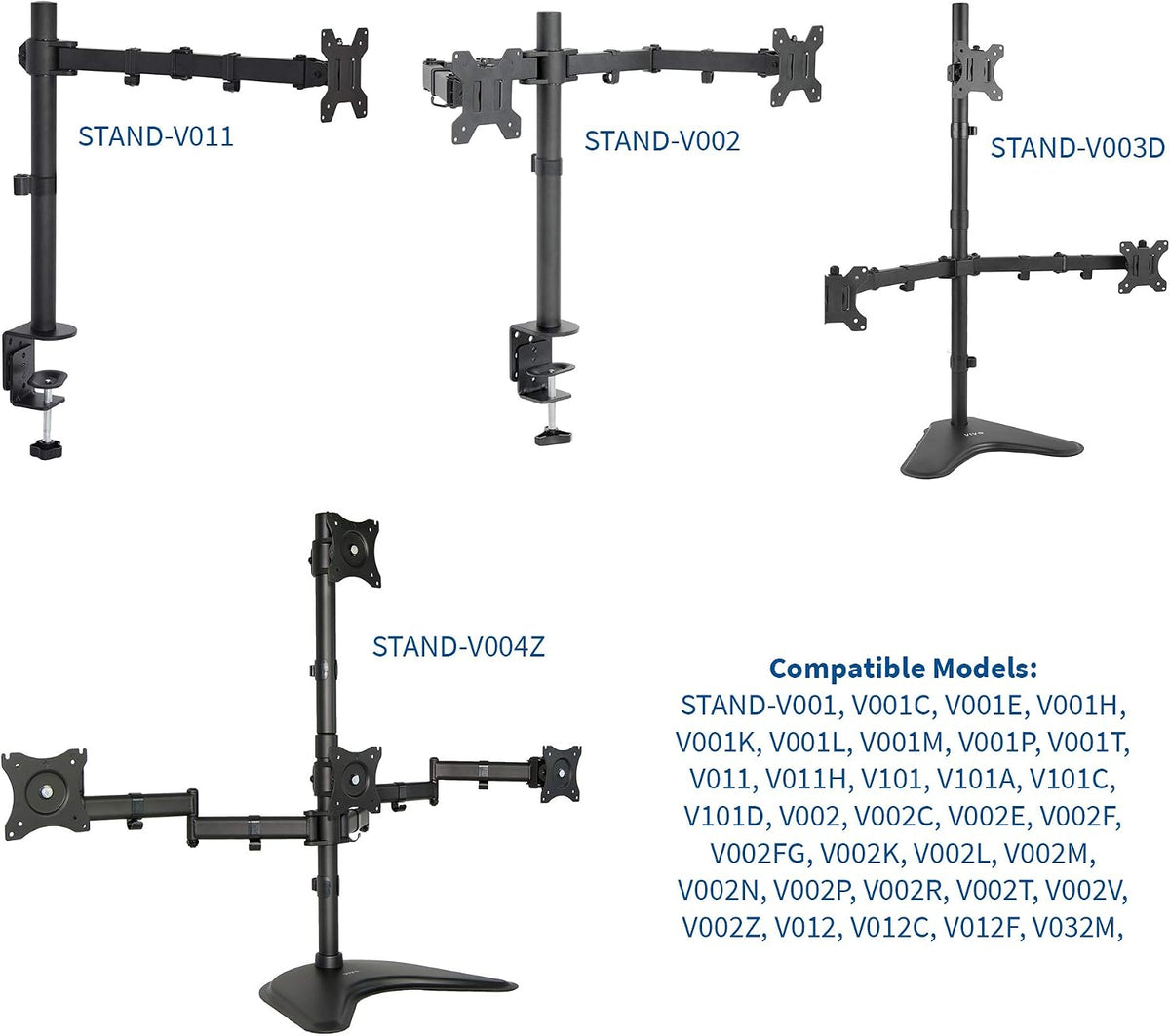 VIVO Black Fully Adjustable Dual Monitor Arm for Desk Mount Stand, Double Monitor Arm for 2 Screens up to 27 inches, PT-SD-AM02A